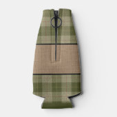 Familienaam Cabin Trees Sage Green Play Burlap Flesjeskoeler (Achterkant)