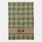 Familienaam Cabin Trees Sage Green Play Burlap Theedoek (Verticaal)