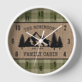 Familienaam Cabin Trees Sage Play Burlap (Voorkant)