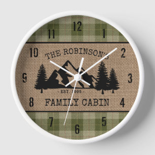 Familienaam Cabin Trees Sage Play Burlap