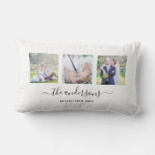 Familienaam Calligrafie Aangepaste Foto Collage Kussen (Achterkant)