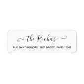 Familienaam Calligrafie Chic Script Simple Modern Etiket (Voorkant)