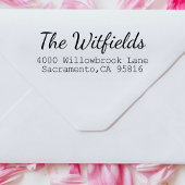 Familienaam Casual Script Retouradres Zelfinktende Stempel