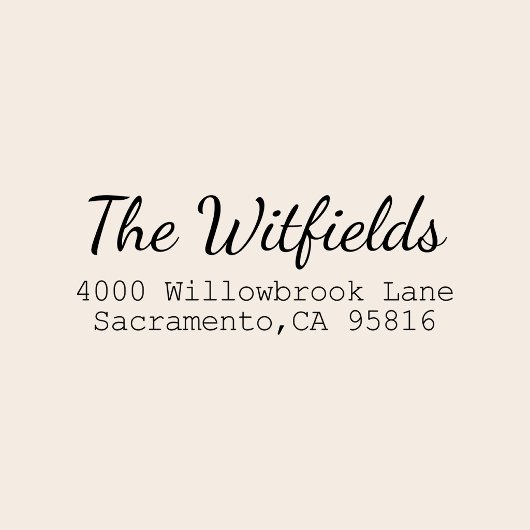 Familienaam Casual Script Retouradres Zelfinktende Stempel
