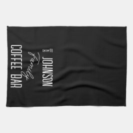 Familienaam Coffee Bar Zwart-wit Theedoek