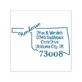 Familienaam Creëer Own Oklahoma Return Address Zelfinktende Stempel