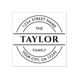 Familienaam | Creëer Uw eigen retouradres Rubberstempel