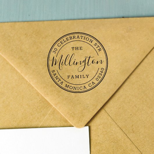 Familienaam | Creëer Uw eigen retouradres Rubberstempel