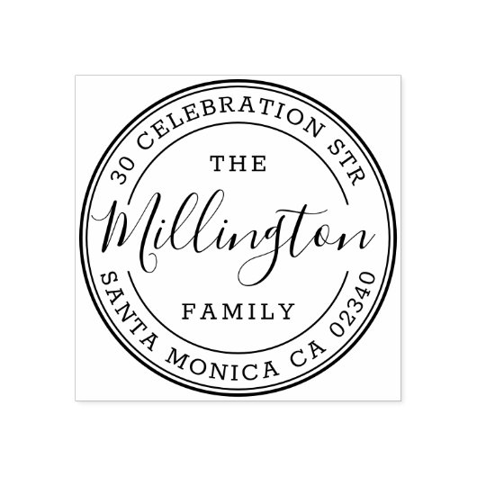 Familienaam | Creëer Uw eigen retouradres Rubberstempel (Afrduk)