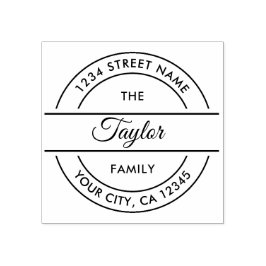 Familienaam | Creëer Uw eigen retouradres Rubberstempel