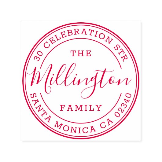 Familienaam | Creëer Uw eigen retouradres Zelfinktende Stempel (Design)