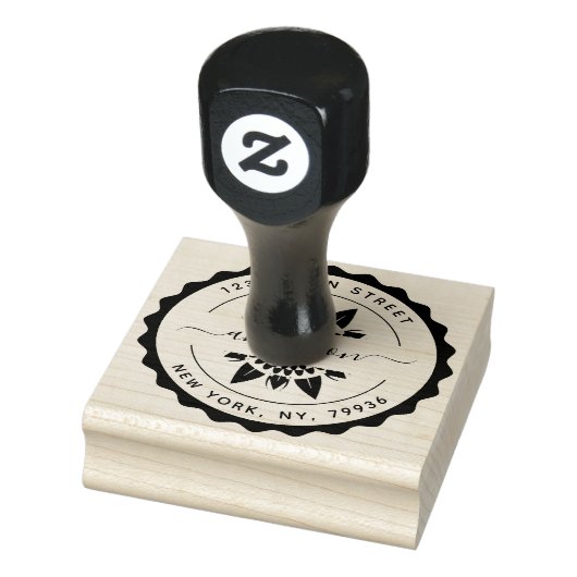 Familienaam, Creëer Uw Eigen Ronde Terugkeeradres Rubberstempel (Stempel)