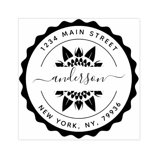 Familienaam, Creëer Uw Eigen Ronde Terugkeeradres Rubberstempel (Afrduk)