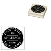 Familienaam, Creëer Uw Eigen Ronde Terugkeeradres Rubberstempel (Gestempeld)