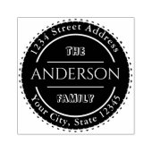 Familienaam, Creëer Uw Eigen Ronde Terugkeeradres Rubberstempel (Afrduk)