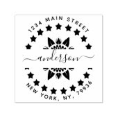Familienaam, Creëer Uw Eigen Ronde Terugkeeradres Zelfinktende Stempel (Design)