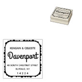 Familienaam Creëer Uw Eigen Vierkante Retouradres Rubberstempel (Gestempeld)