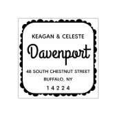 Familienaam Creëer Uw Eigen Vierkante Retouradres Rubberstempel (Afrduk)