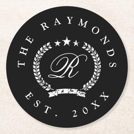 Familienaam  crèmepapier onderzetters voor de  (Voorkant)