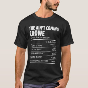 Familienaam Crowe Funny Reunion Achternaam Label T-shirt
