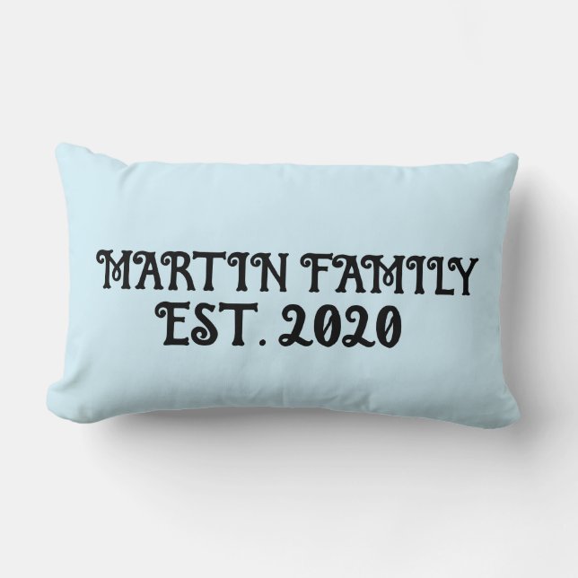 FAMILIENAAM CUSTOM LUMBAR PASTEL BLAUW KUSSEN (Voorkant)