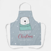 Familienaam Cute Kerstmis Beer Schort (Voorkant)
