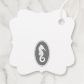 Familienaam Dank u Seahorse Anker Aqua Blue Bedankjes Labels (Achterkant)