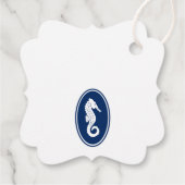 Familienaam Dank u Seahorse Anker Navy Blue Bedankjes Labels (Achterkant)