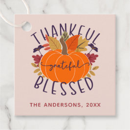 Familienaam Dankbare Gelukkige Gezegende Thanksgiv Bedankjes Labels