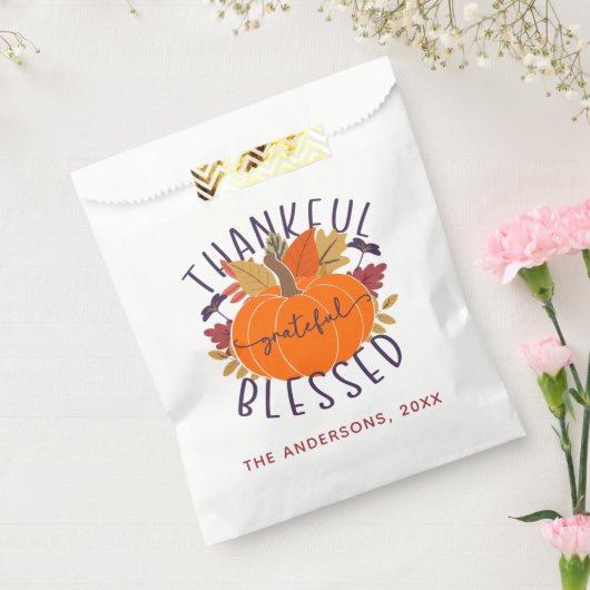 Familienaam Dankbare Gelukkige Gezegende Thanksgiv Bedankzakje (Gezegeld)