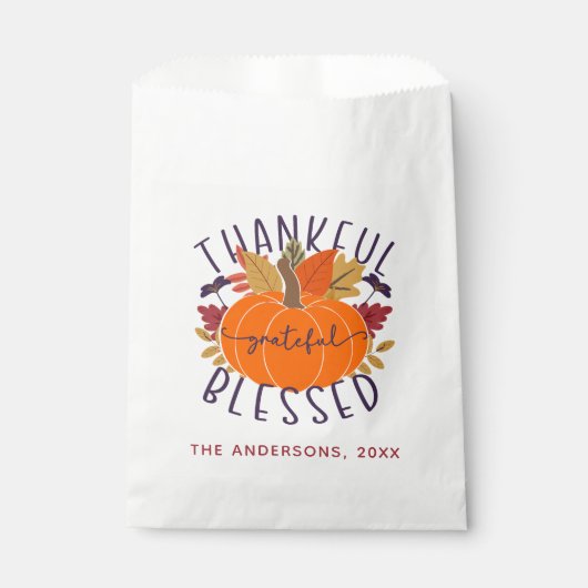 Familienaam Dankbare Gelukkige Gezegende Thanksgiv Bedankzakje (Voorkant)
