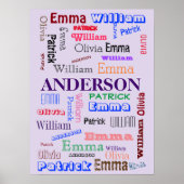 Familienaam Dazzling Word Cloud Poster (Voorkant)