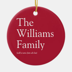 Familienaam Definitie Modern Plezier Rood Keramisch Ornament