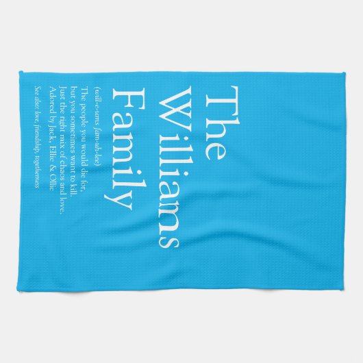 Familienaam Definitie ventin Modern Blue Theedoek (Horizontaal)