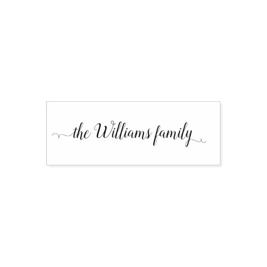 Familienaam Douanekalligrafie Één Lijn Modern Zelfinktende Stempel (Design)