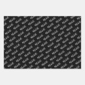 Familienaam eenvoudige kerstvakantie inpakpapier vel (Voorkant)