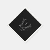 Familienaam elegant gepersonaliseerd zwart servet (Hoek)