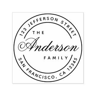 Familienaam Elegant Schrift Adres Zelfinktende Stempel