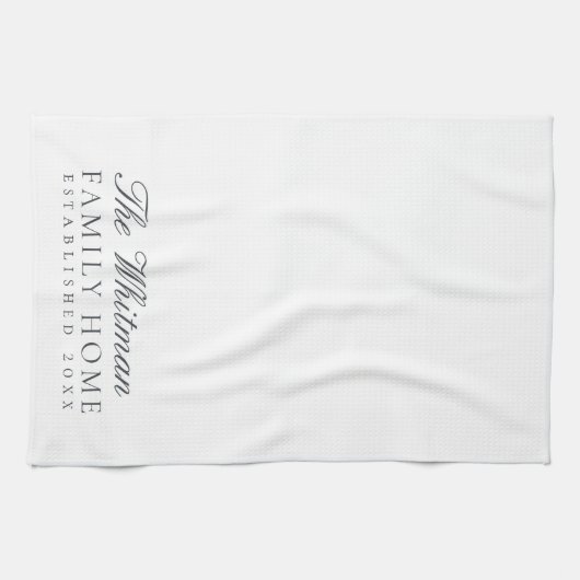 Familienaam Elegant White Theedoek (Horizontaal)