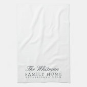 Familienaam Elegant White Theedoek (Verticaal)