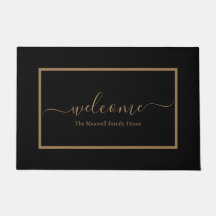 Familienaam Elegant zwart-wit en gouden script