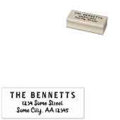 Familienaam en Adres Modern Script Rubberstempel (Gestempeld)