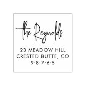 Familienaam en Adres van het Huis Elegant Terugkee Rubberstempel (Afrduk)