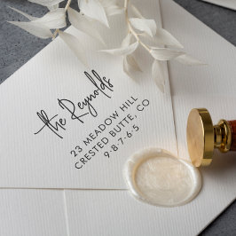 Familienaam en Adres van het Huis Elegant Terugkee Rubberstempel