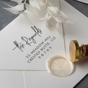 Familienaam en Adres van het Huis Elegant Terugkee Rubberstempel
