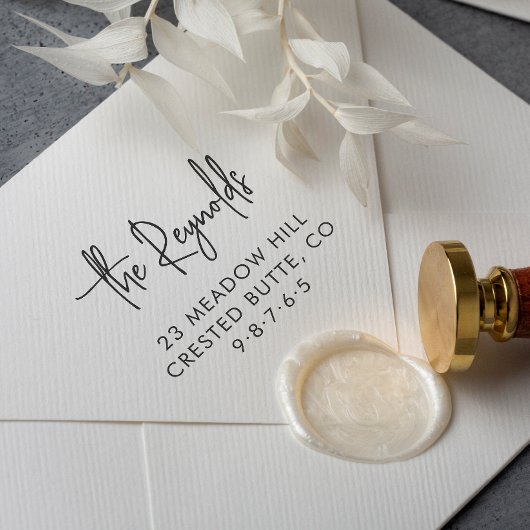 Familienaam en Adres van het Huis Elegant Terugkee Rubberstempel