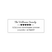 Familienaam en Eenvoudig Retouradres Zelfinktende Stempel (Design)