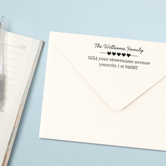 Familienaam en Eenvoudig Retouradres Zelfinktende Stempel