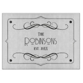 Familienaam en gevestigde Jaar Oude Film  Snijplank (Voorkant)