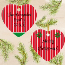 Familienaam en Jaar op Rode en Witte Strepen